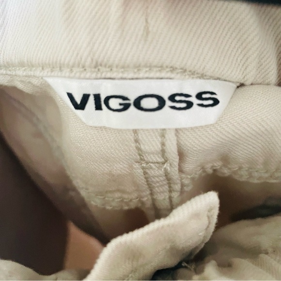 NWT VIGOSS Janis woman pant size 32 stone stretch waist high waist cotton casual - Picture 7 of 10